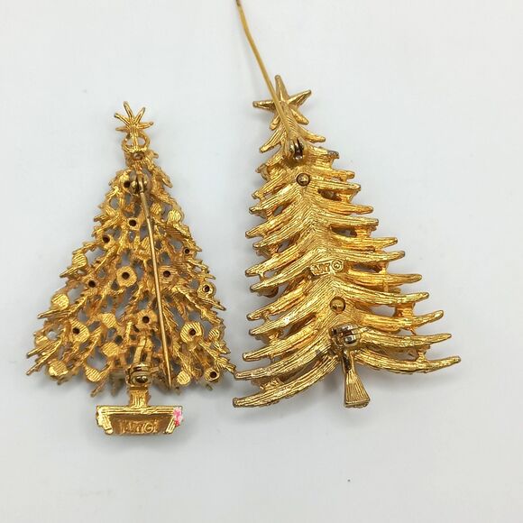 Vintage Christmas Tree Brooches LOT 2 ART Arthur Pepper - Picture 8 of 11